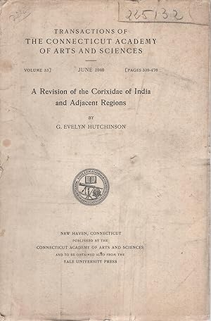 Seller image for A revision of the Corixidae of India and adjacent regions for sale by PRISCA