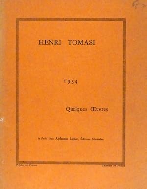 Bild des Verkufers fr [Verlagskatalog] Henri Tomasi 1954. Quelques oeuvres zum Verkauf von Paul van Kuik Antiquarian Music