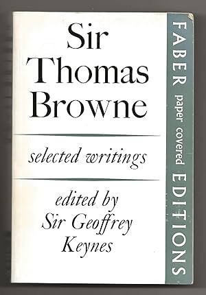 Imagen del vendedor de Sir Thomas Browne: Selected Writings a la venta por Frances Wetherell