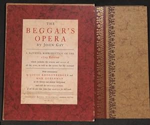 Bild des Verkufers fr The Beggar's Opera. By John Gay. A faithful reproduction of the 1729 edition which includes the words and music of all the airs, as well as the score . the airs that John Gay adapted for this work zum Verkauf von WeBuyBooks
