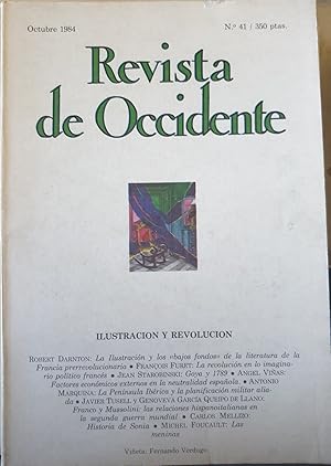 REVISTA DE OCCIDENTE. OCTUBRE 1984 Nº 41. ILUSTRACION Y REVOLUCION.