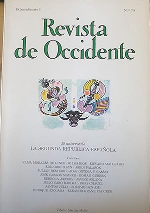 Seller image for REVISTA DE OCCIDENTE. EXTRAORDINARIO I. N 7 - 8. LA SEGUNDA REPUBLICA ESPAOLA. for sale by Libreria Lopez de Araujo