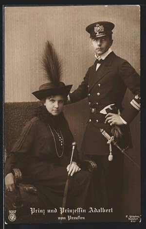 Bild des Verkufers fr Ansichtskarte Prinz und Prinzessin Adalbert von Preussen zum Verkauf von Bartko-Reher