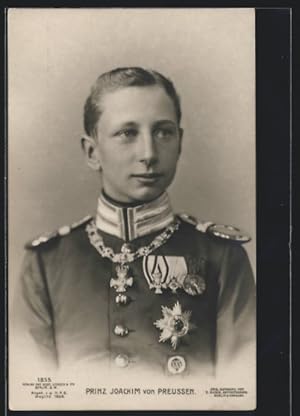 Bild des Verkufers fr Ansichtskarte Prinz Joachim von Preussen, Jugendportrait in Uniform zum Verkauf von Bartko-Reher