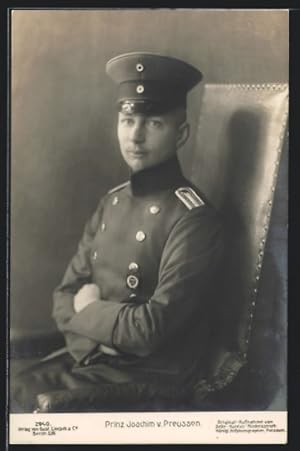 Bild des Verkufers fr Ansichtskarte Prinz Joachim von Preussen als junger Offizier zum Verkauf von Bartko-Reher