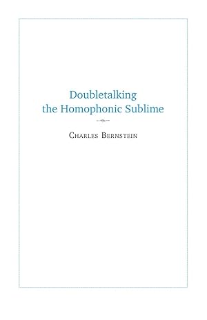 Bild des Verkufers fr Doubletalking the Homophonic Sublime: Comedy, Appropriation, and the Sounds of One Hand Clapping (In Matrices) zum Verkauf von Redux Books