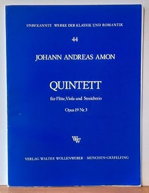 Bild des Verkufers fr Quintett fr Flte, Viola und Streichtrio Opus 19 Nr. 3 (Hg. nach dem Erstdruck v. Wolfgang Sawodny) zum Verkauf von ANTIQUARIAT H. EPPLER