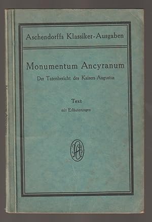 Immagine del venditore per Monumentum Ancyranum. Der Tatenbericht des Kaisers Augustus. 2nd Edition venduto da Sonnets And Symphonies
