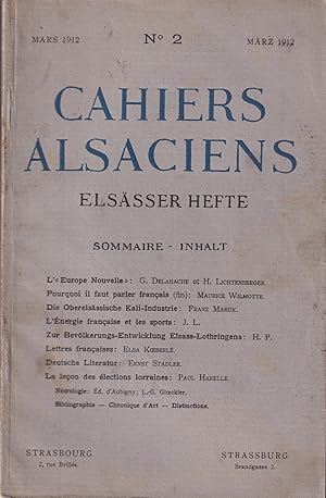 Imagen del vendedor de Cahiers Alsaciens. - Elssser Hefte. - N 2 - Mars 1912 a la venta por PRISCA