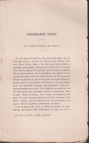 Image du vendeur pour Bibliographie Basque. - Le second ouvrage de Tartas. mis en vente par PRISCA