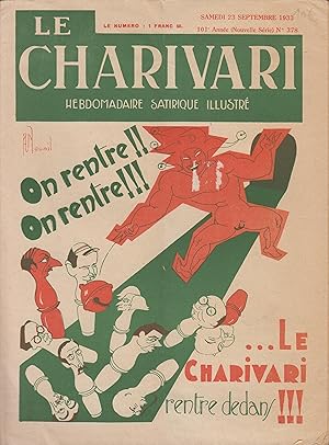 Seller image for Le Charivari hebdomadaire satirique illustr samedi 23 septembre 1933 for sale by PRISCA