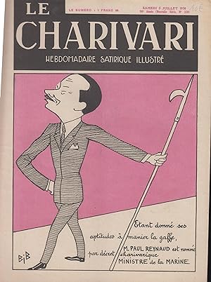 Seller image for Le Charivari hebdomadaire satirique illustr samedi 5 juillet 1930 for sale by PRISCA