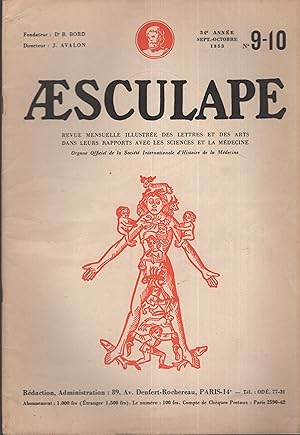 Seller image for Aesculape. Revue mensuelle illustre des Lettres et des Arts dans leurs rapports avec les Sciences et la Mdecine. Organe Officiel de la socit Internationale d'Histoire de la Mdecine. - 34 Anne - N 9-10 - Sept/Oct. 1953 for sale by PRISCA