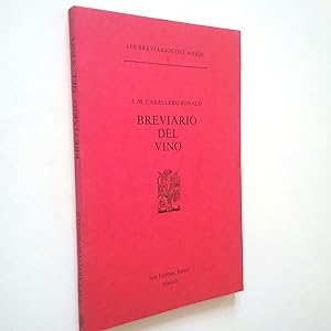 Bild des Verkufers fr Breviario del vino (Primera edicin) zum Verkauf von MAUTALOS LIBRERA