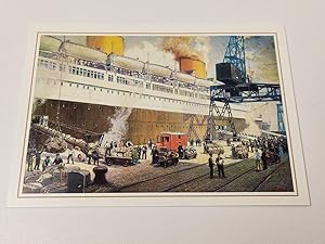 Postkarte / Ansichtskarte : Postverkehr Deutschland - USA, Dampfer "Bremen" um 1935 Ölgemälde von...