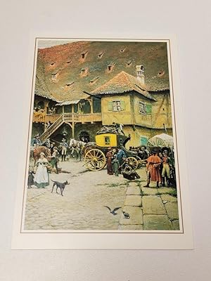 Postkarte / Ansichtskarte : Postkutsche in Bamberg um 1850. Ölgemälde P. F. Messerschmitt. (Jubil...
