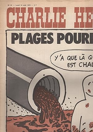 Bild des Verkufers fr Charlie Hebdo N 91- Lundi 14 Aot 1972 zum Verkauf von PRISCA