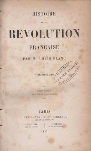 Bild des Verkufers fr Histoire de la rvolution franaise II zum Verkauf von PRISCA