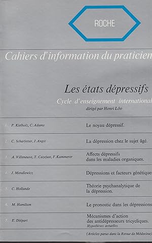 Imagen del vendedor de Cahiers d'information du praticien - Les tats dpressifs - Cycles d'enseignement international. a la venta por PRISCA