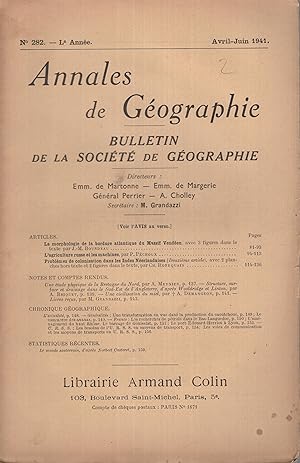 Seller image for Annales de Gographie. - Bulletin de la Socit de Gographie. - N 282 - L Anne. for sale by PRISCA