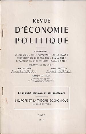 Seller image for L'EUROPE ET LA THORIE CONOMIQUE for sale by PRISCA