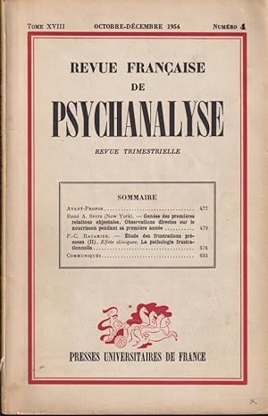 Image du vendeur pour Revue Franaise de Psychanalyse - Tome XVIII - N 4 mis en vente par PRISCA