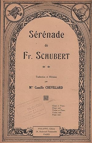 Imagen del vendedor de Srnade de Fr. Schubert. a la venta por PRISCA