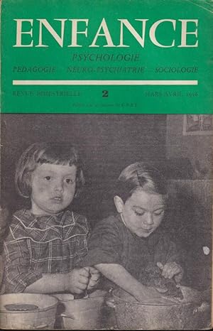 Imagen del vendedor de Enfance. Psychologie, Pdagogie, Neuro-Psychiatrie, Sociologie. - N 2 a la venta por PRISCA