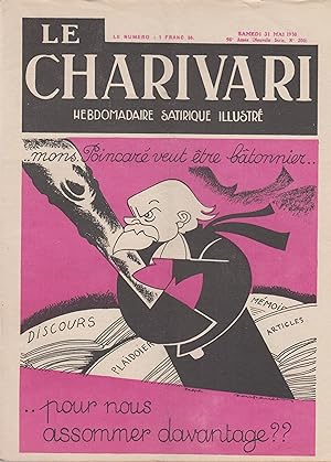 Bild des Verkufers fr Le Charivari hebdomadaire satirique illustr samedi 31 mai 1930 zum Verkauf von PRISCA