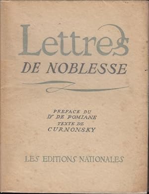 Image du vendeur pour Lettres de noblesse mis en vente par PRISCA