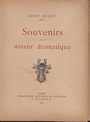 Seller image for Souvenirs d'un auteur dramatique for sale by PRISCA