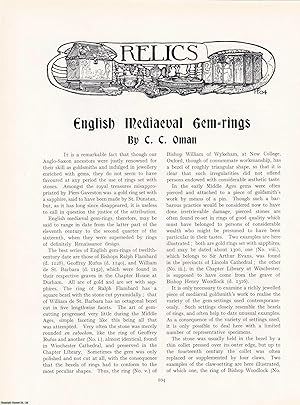 Imagen del vendedor de English Medieval Gem-Rings. An original article from The Connoisseur, 1930. a la venta por Cosmo Books