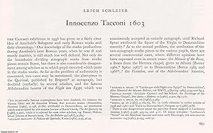 Bild des Verkufers fr Innocenzo Tacconi 1603. An original article from The Burlington Magazine, 1971. zum Verkauf von Cosmo Books