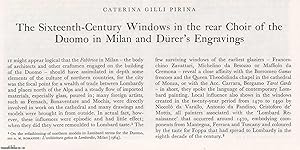 Seller image for The Sixteenth-Century Windows in the rear Choir of the Duomo in Milan and Durer's Engravings. An original article from The Burlington Magazine, 1972. for sale by Cosmo Books