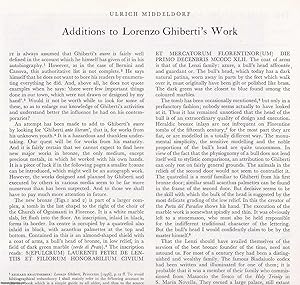 Seller image for Additions to Lorenzo Ghiberti's Work. An original article from The Burlington Magazine, 1971. for sale by Cosmo Books