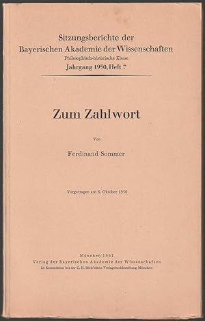 Seller image for Zum Zahlwort. for sale by Antiquariat Dennis R. Plummer