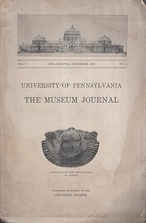 Image du vendeur pour University of pennsylvania - The Museum Journal - Vol. I - N 3 - December, 1910. mis en vente par PRISCA