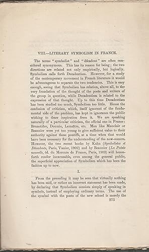 Imagen del vendedor de Literary symbolism in France a la venta por PRISCA