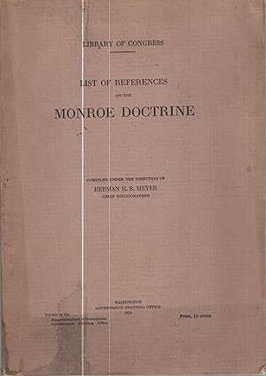 Seller image for List of references on the Monroe doctrine for sale by PRISCA