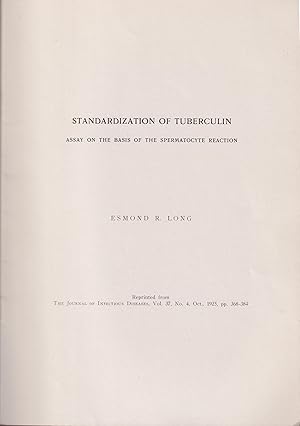 Imagen del vendedor de Standardization of Tuberculin. Assay on the basis of the Spermatocyte reaction. a la venta por PRISCA