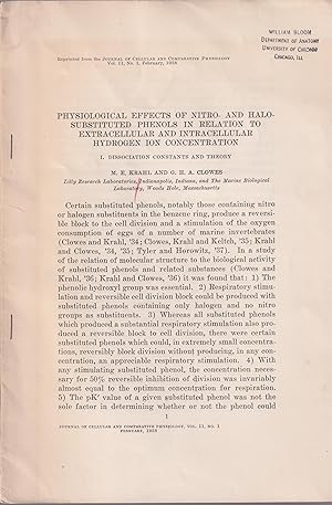 Seller image for Physiological Effects of Nitro- and Halo- Substituted Phenols in relation to Extracellular and Intracellular Hydrogen Ion Concentration. - I. Dissociation Constants and Theory. for sale by PRISCA