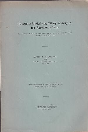 Image du vendeur pour Principles Underlying Ciliary Activity in the Respiratory Tract. - III. Independence of Tracheal Cilia in Vivo of Drug and Neurogenous Stimuli. mis en vente par PRISCA