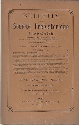Immagine del venditore per Bulletin de la Socit Prhistorique de France - Sance du 27 Juillet 1911 - Tome VIII - N 8 venduto da PRISCA