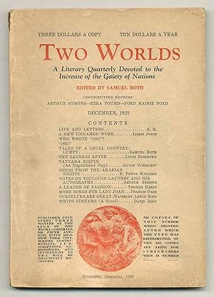 Bild des Verkufers fr Two Worlds: A Literary Quarterly Devoted to the Increase of the Gaiety of Nations - Vol. I, No. 2, December 1925 zum Verkauf von Between the Covers-Rare Books, Inc. ABAA