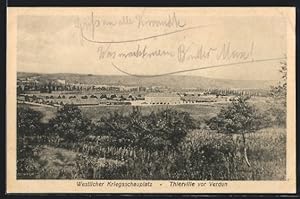 Seller image for Carte postale Thierville vor Verdun, le front de l'Ouest, Premire Guerre mondiale, vue gnrale arienne for sale by Bartko-Reher