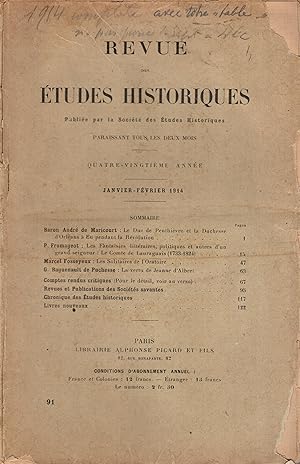 Imagen del vendedor de Revue des tudes Historiques - 80 Anne a la venta por PRISCA