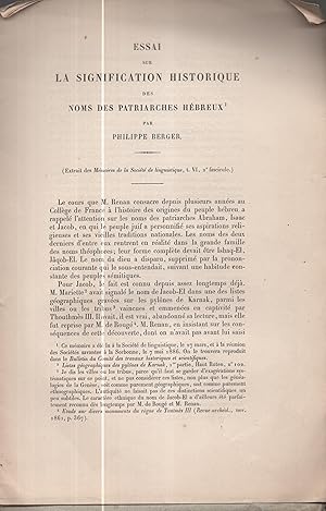 Seller image for Essai sur la Signification Historique des Noms des Patriarches Hbreux. for sale by PRISCA