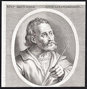 Bild des Verkufers fr "Mat. Grunwald" - Matthias Grnewald (c. 1480 - c. 1530) Renaissance painter Maler Portrait zum Verkauf von Antiquariat Steffen Vlkel GmbH