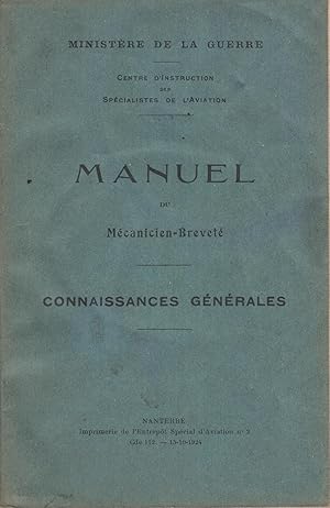 Seller image for Manuel du mcanicien-brevet : connaissances gnrales for sale by PRISCA