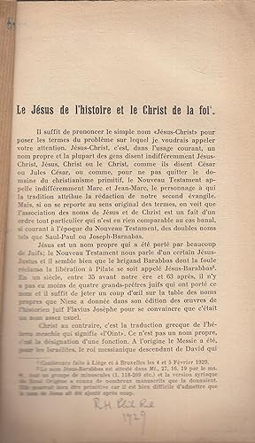 Imagen del vendedor de Le Jsus de l'histoire et le Christ de la foi. a la venta por PRISCA
